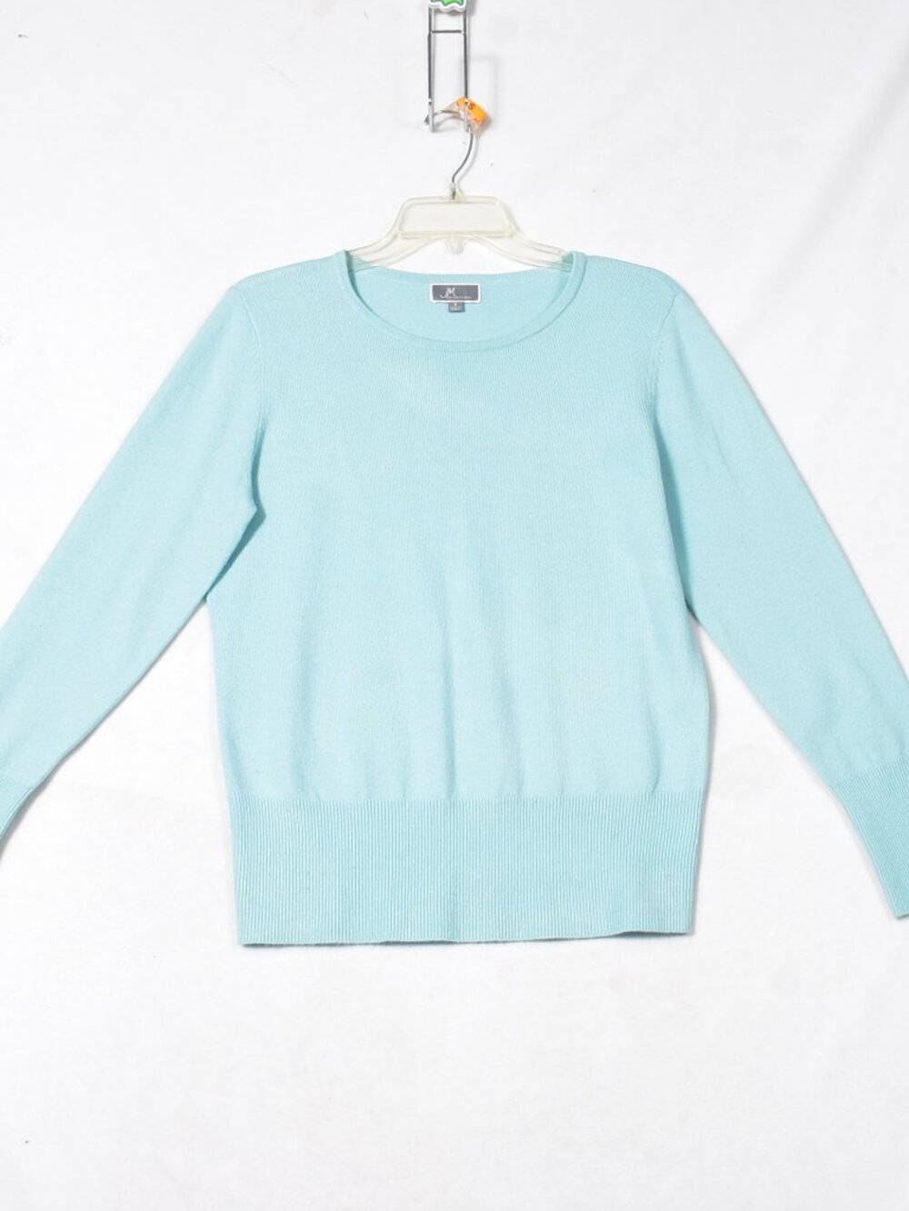 JM Collection Women's Size Small Blue Button-Cuff Pullover Sweater